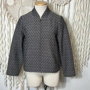 Eileen Fisher Zip Front Cotton Blend Jacket Size XS